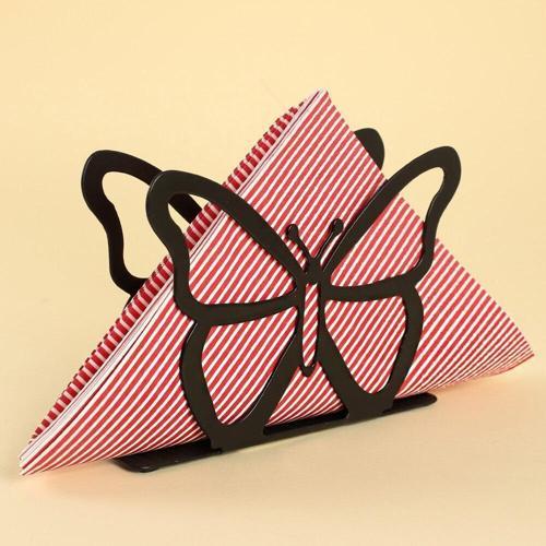 Home Kelebek Siyah Metal Peçetelik