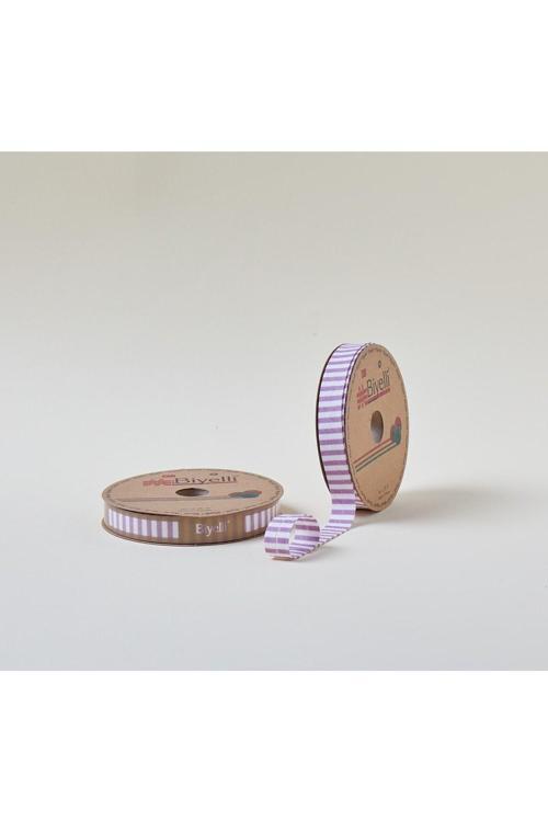 Biye Kalın Çizgili Katlı F07 Gül Kurusu 2 cm 25 Metre 65 Koton 35 Polyester