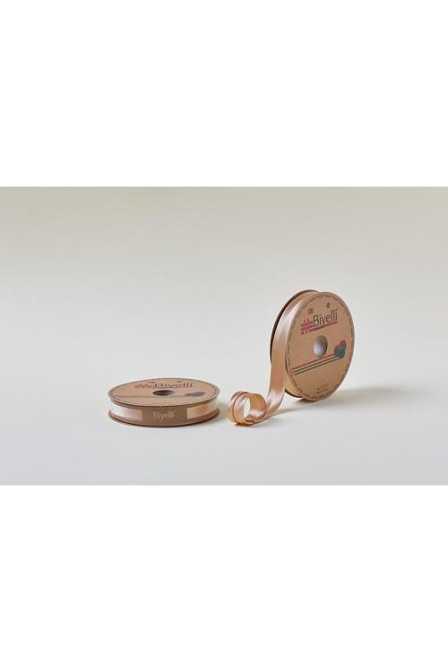 Biye Saten Katlı 080 Koyu Bej 2 cm 25 Metre 100 Polyester