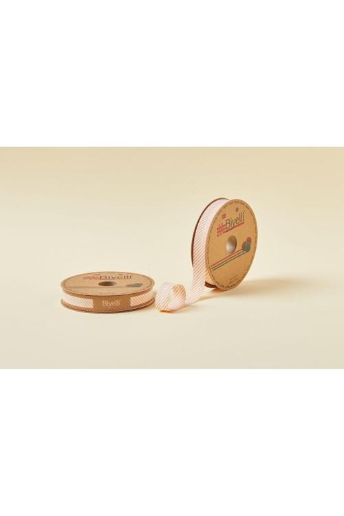 Biye Çizgili Katlı C06 Turuncu 2 cm 25 Metre 65 Koton 35 Polyester