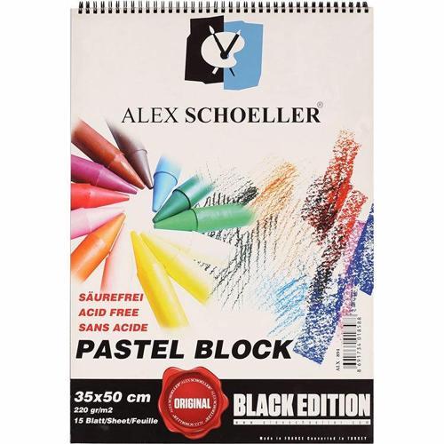 SİYAH Pastel Boya Defteri Fon Blok 220 gr. 35x50 cm. 15 sayfa