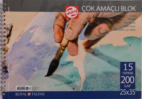 Çok Amaçlı Resim ve Eskiz Çizim Defteri 200 gr. 25x35 cm. 15 yp.