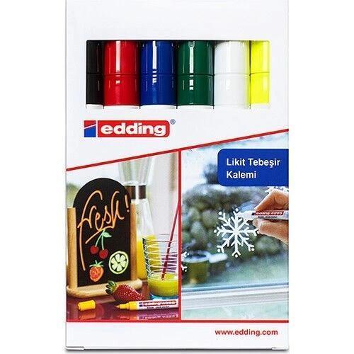 4095 Kara Tahta ve Cam için Likit Tebeşir Kalemi Seti 6 Renk