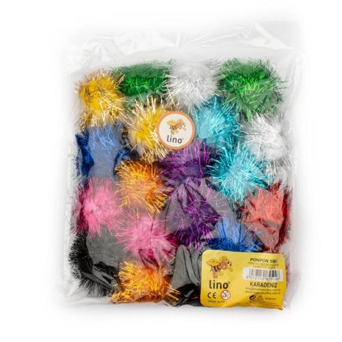 Simli Ponpon 5 cm. 20'li Paket
