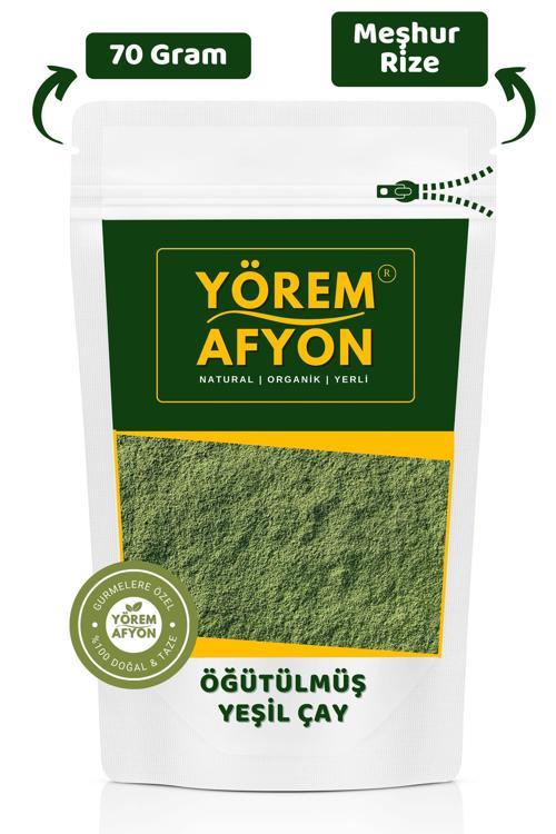 Rize Yöresinden Dağ Eteklerinde Toplanmış Saf Öğütülmüş, Toz Yeşil Çay {Camellia Sinensis} | 70Gr.
