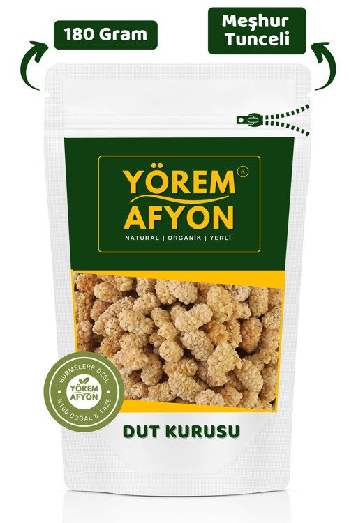 Tunceli Ulukale Yöresinin Efsanesi Katkısız Dal Kurusu Kar Beyazı Dut Kurusu {Morus Alba} | 180Gr.