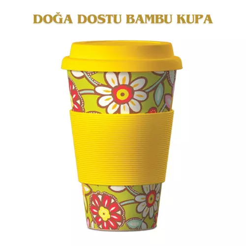 Balev Doğa Dostu Margaritas (Daisy Yellow) Bambu Kupa 400 Ml
