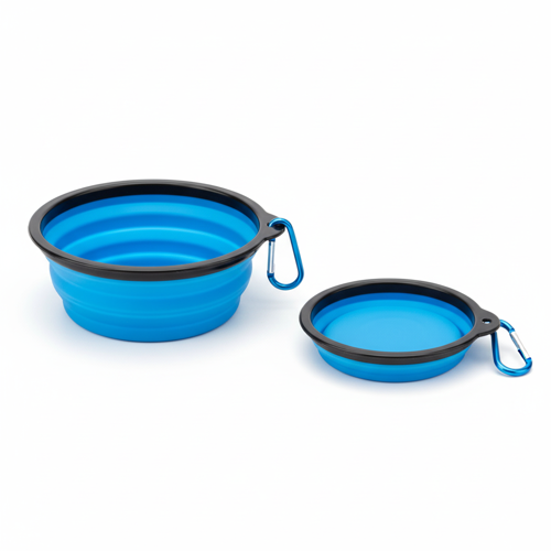 Katlanabilir Silikon Kedi Köpek Mama Su Kabı Seyahat & Yürüyüş için