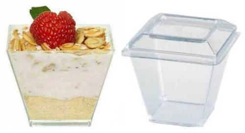 KASE MİKA PİRAMİT 200 CC KAPAKLI ŞEFFAF 20 ADET