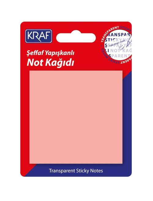 Şeffaf Post-it Yapışkanlı Not Kağıdı 76x76 mm. 50 yaprak ŞEFFAF PEMBE