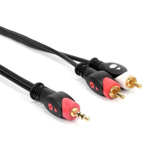 PX-AUX3R 3.5mm AUX RCA Ses Kablosu, 3 Metre Aux Ses Sistemi Kablosu, Aux RCA Ses Kablosu
