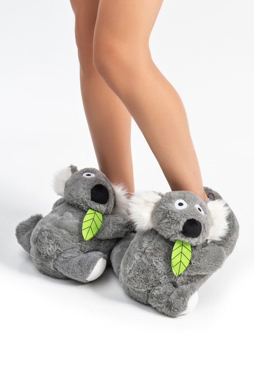 Koala Hayvanlı Gri Kadın Panduf Aa0634