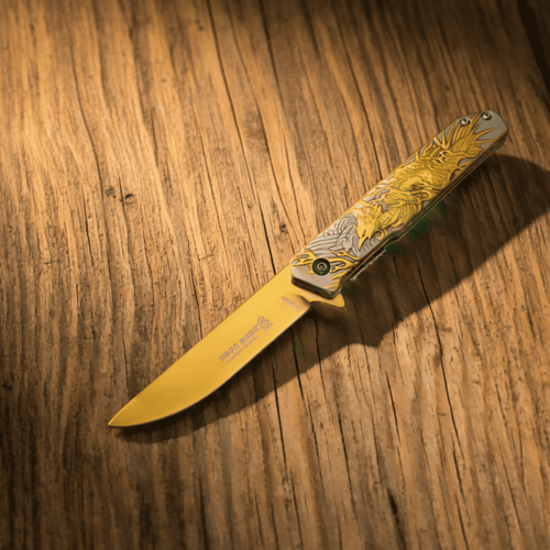 HC-023 GD Gold Anka Kuş Motifli Kamp Çakısı