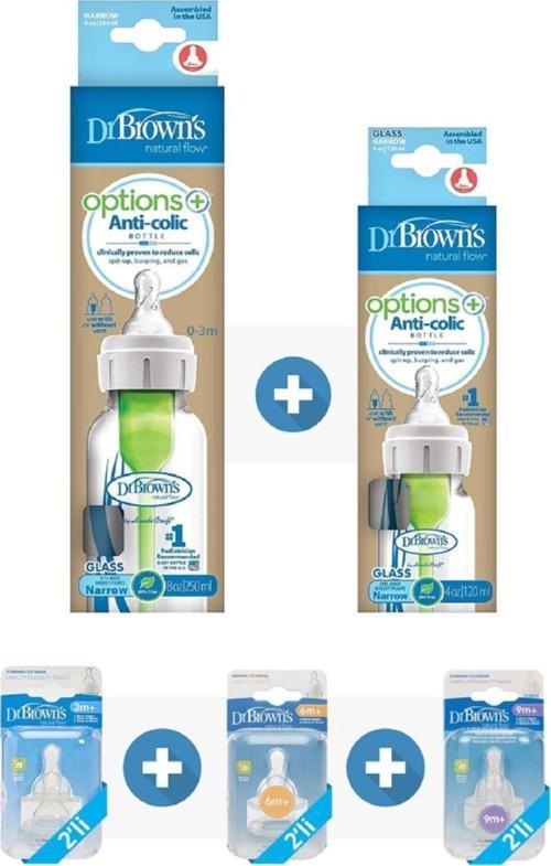 Dr Browns Dr. Brown's Gaz Yapmayan Cam Biberon Süper Paket