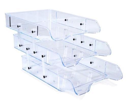 Hareketli Şeffaf Plastik Evrak Rafı 3 Katlı