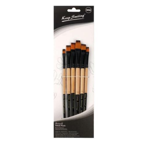 Sentetik Düz Uç Fırça Seti 6'lı