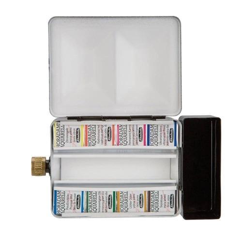 Horadam Aquarell Taş Tablet Sulu Boya Seti Yarım Tablet 8 Renk Metal Kutu