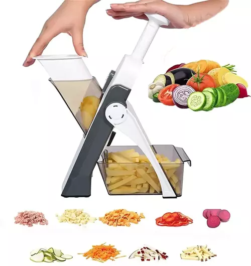 Çok Amaçlı Basmalı Sebze Dilimleyici Doğrayıcı Mandolin Brava Spring Slicer Kitchenmate (5250)