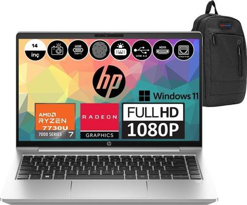 Probook 445 G10 AMD Ryzen 7 7730U 64GB 512GB SSD Amd Radeon™ Grafik 14" FHD 85D58EAW07 + Çanta