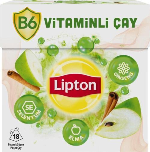 B6 Vitaminli Bardak Poşet Çay Elma Ginseng Selenyum 18'li