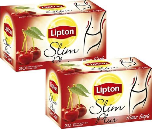 Bardak Poşet Çay Slim Plus Kiraz Saplı Bitki Çayı 2'li Paket
