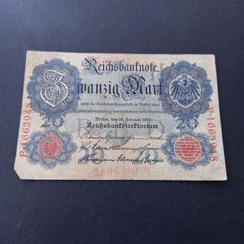 3996368f550d5094dd 1914 Berlin P.166 serisi 20Mark ÇT eski yabancı kağıt para