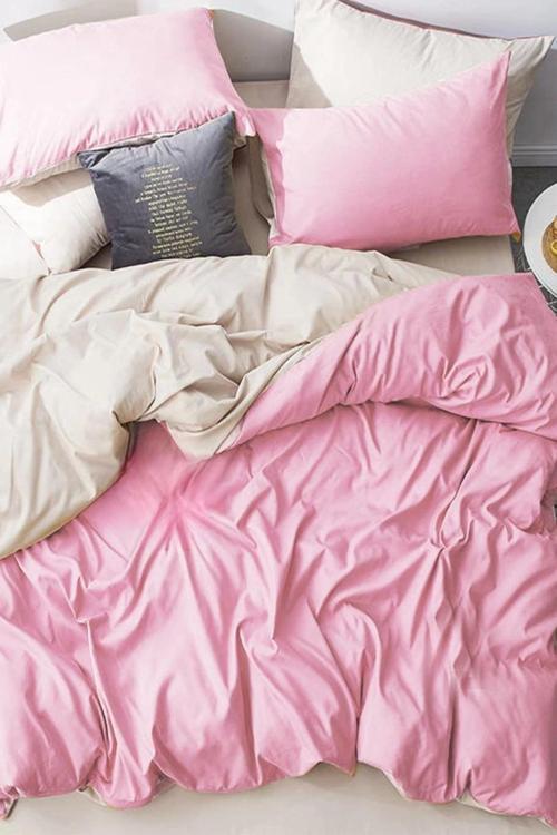 Lodos Home Pamuklu Tek Kişilik Lastikli Nevresim Takımı Pembe-Bej