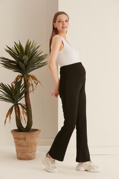 4511-İspanyol Paça Hamile İki İplik Esnek Penye Pantolon