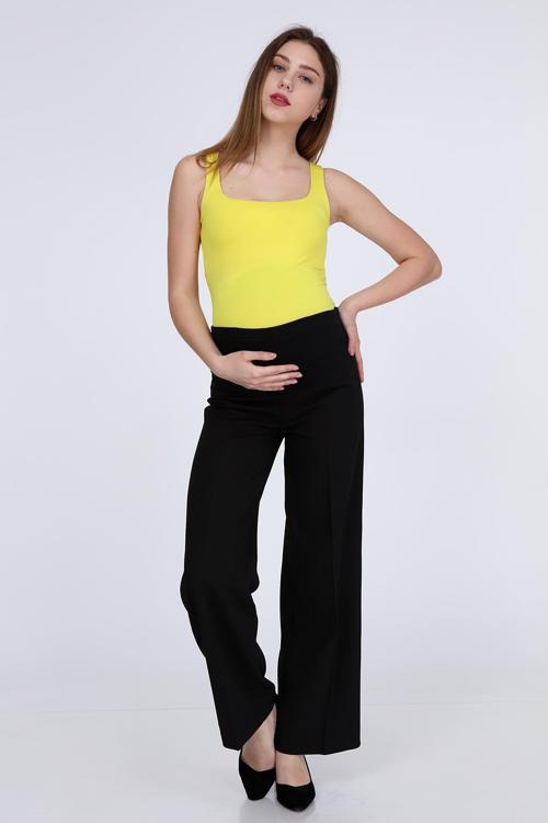 4262-Hamile Basenden Bol Paça Kumaş Pantolon