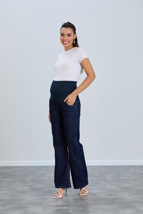 8798-Hamile Lycra Bol Paça Kot Pantolon