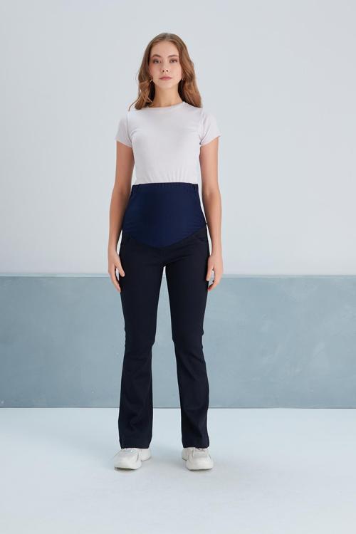 4498-Esnek İspanyol Paça Hamile Kot Pantolon