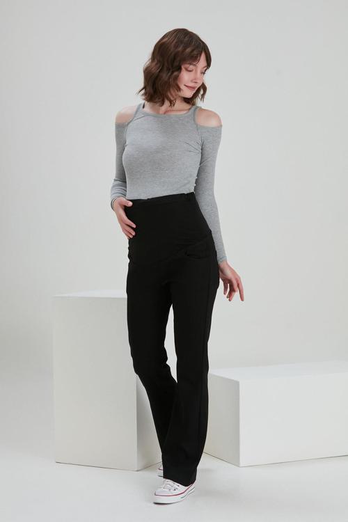 4498-Esnek İspanyol Paça Hamile Kot Pantolon