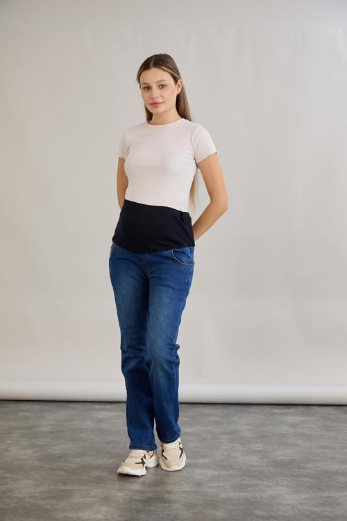 4557-Boru Paça Elestan Hamile Giyim Kot Pantolon