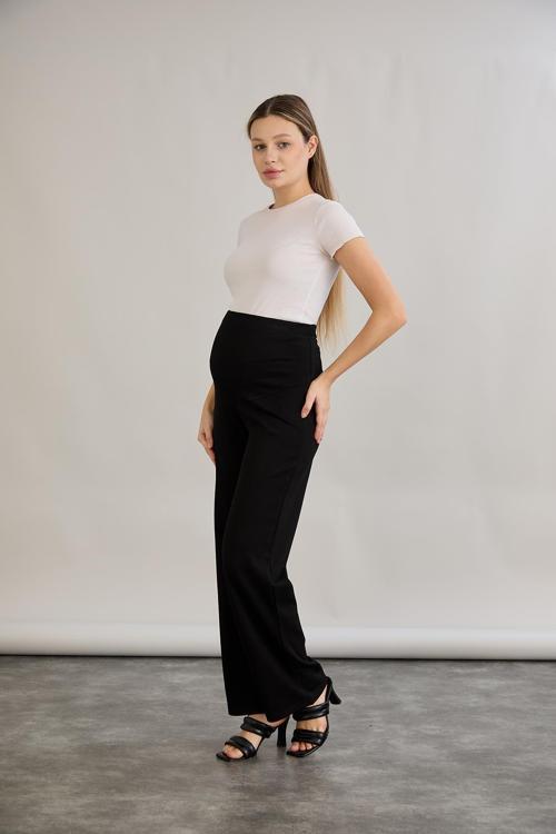 5060-Çelik Örme Esnek Bol Paça Hamile Penye Pantolon