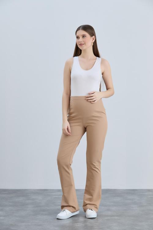 4511-İspanyol Paça Hamile İki İplik Esnek Penye Pantolon