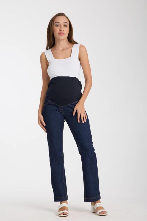 4559-Hamile Esnek Karın Bantli Boru Paça Kot Pantolon