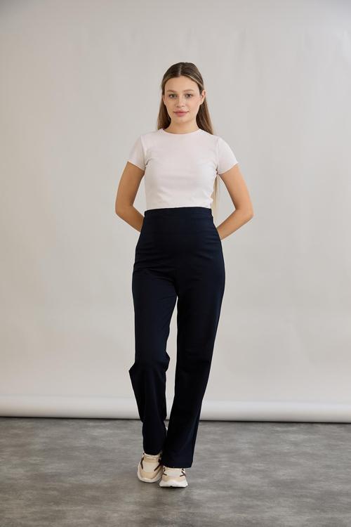 4555-İki İplik Lycra Penye Hamile Boru Paça Pantolon