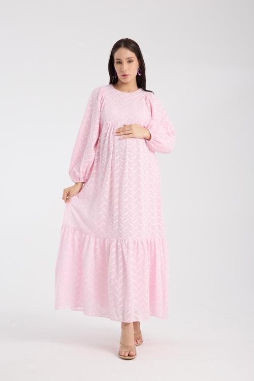 34548-Hamile Giyim OverSize Dantel Hamile Elbise