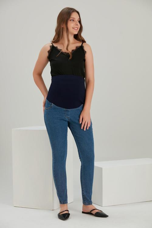 5036-Bilek Boy Esnek Karın Bandlı Hamile Kot Pantolon