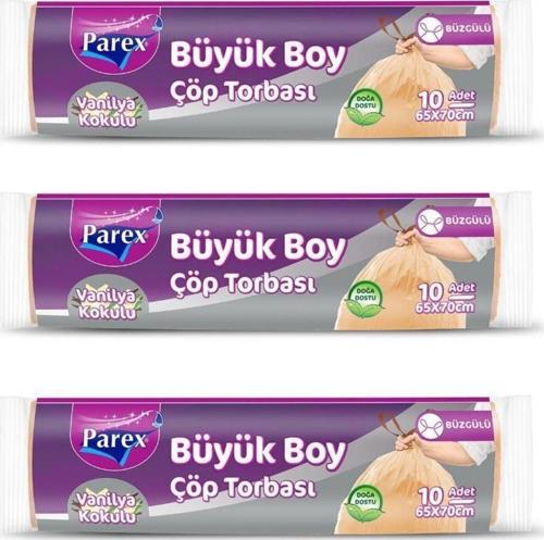 Çöp Torbası Büyük Boy Büzgülü Vanilya Kokulu 10'lu X 3 Adet