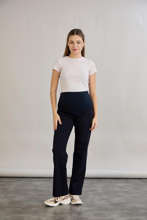 4554-Lüks Kışlık Boru Paça Hamile Giyim Kumaş Pantolon