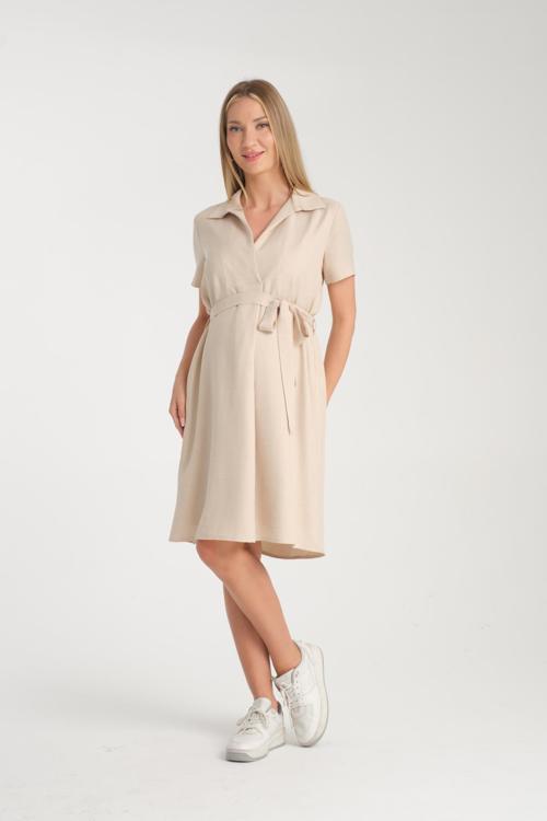 E173-Kruvaze Yaka Emzirme Detaylı Hamile Giyim Elbise