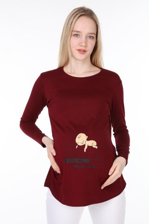 4472-Bebek Yükleniyor Viskon Hamile Uzun Kol T-Shirt