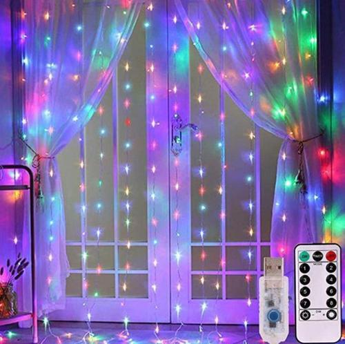 3x3 METRE KUMANDALI RGB ÇOK RENKLİ LED PERDE IŞIĞI PERİ LED