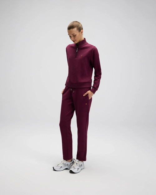 EF557-BRD Kadın Bordo Yarı Fermuarlı Sweat
