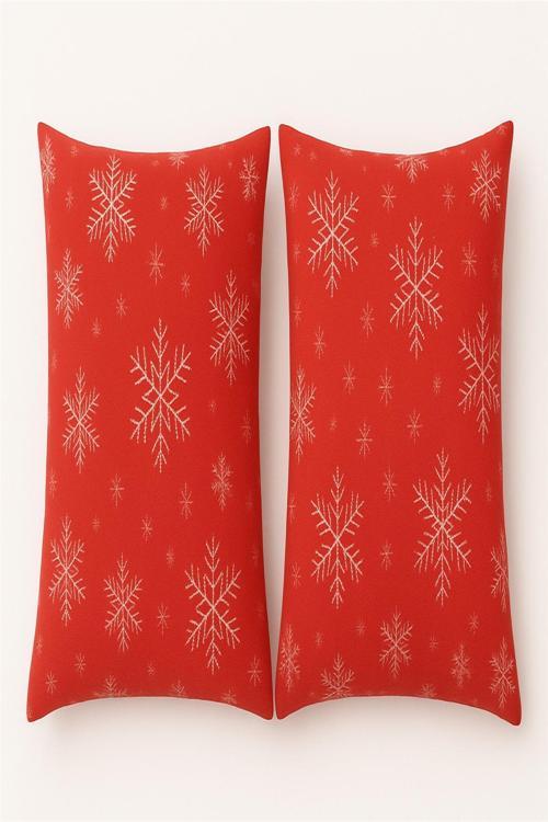 Kapaklı Yastık Kılıfı (2 Adet) 50 x 70 cm Kar Tanesi