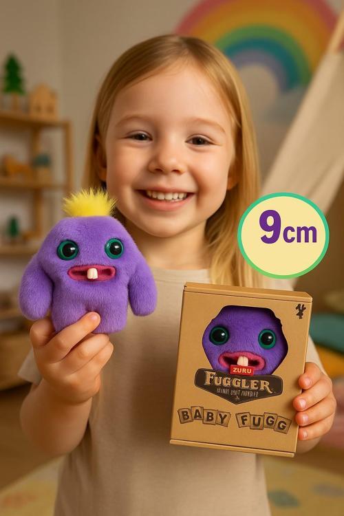 Mini Koleksiyonluk ZURU Fuggler Baby Fuggs Komik Çirkin Peluş Oyuncak Mr Needles Mor 9cm