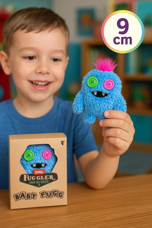 Mini Koleksiyonluk ZURU Fuggler Baby Fuggs Komik Çirkin Peluş Oyuncak Sasquoosh Mavi 9cm