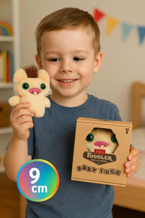 Mini Koleksiyonluk ZURU Fuggler Baby Fuggs Komik Çirkin Peluş Oyuncak Screech Krem 9cm