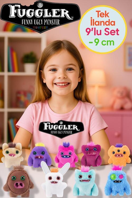 Mini Koleksiyonluk ZURU Fuggler Baby Fuggs Komik Çirkin Peluş Oyuncaklar 9 lu Set Tek İlanda - 9cm